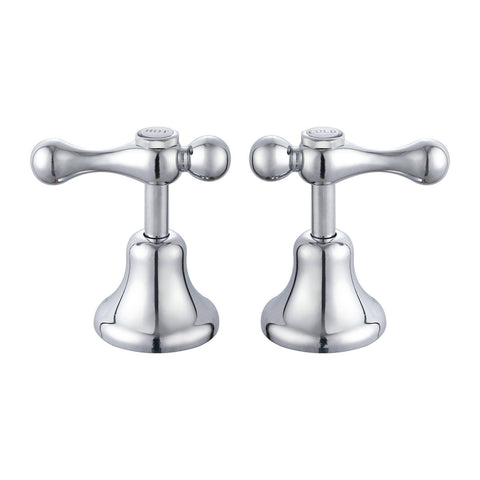 Shaw & Mason Chrome 1/4 Turn Lever Basin Top Assembly - Brass, Pair
