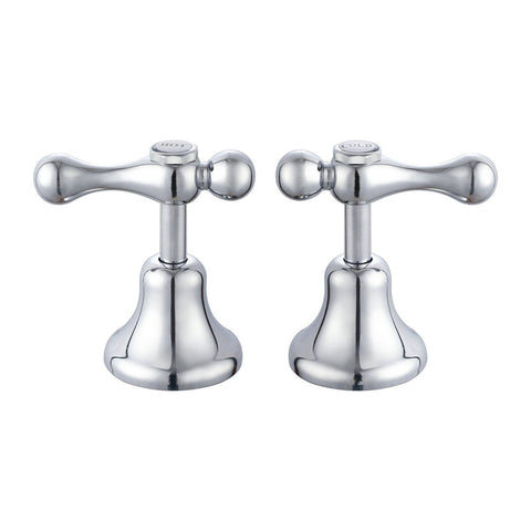Shaw Mason Chrome 1/4 Turn Lever Basin Top Assembly Pair - 77mm x 117mm x 65mm - Easy Installation - Smooth Operation - SuperSaverAU - view 1