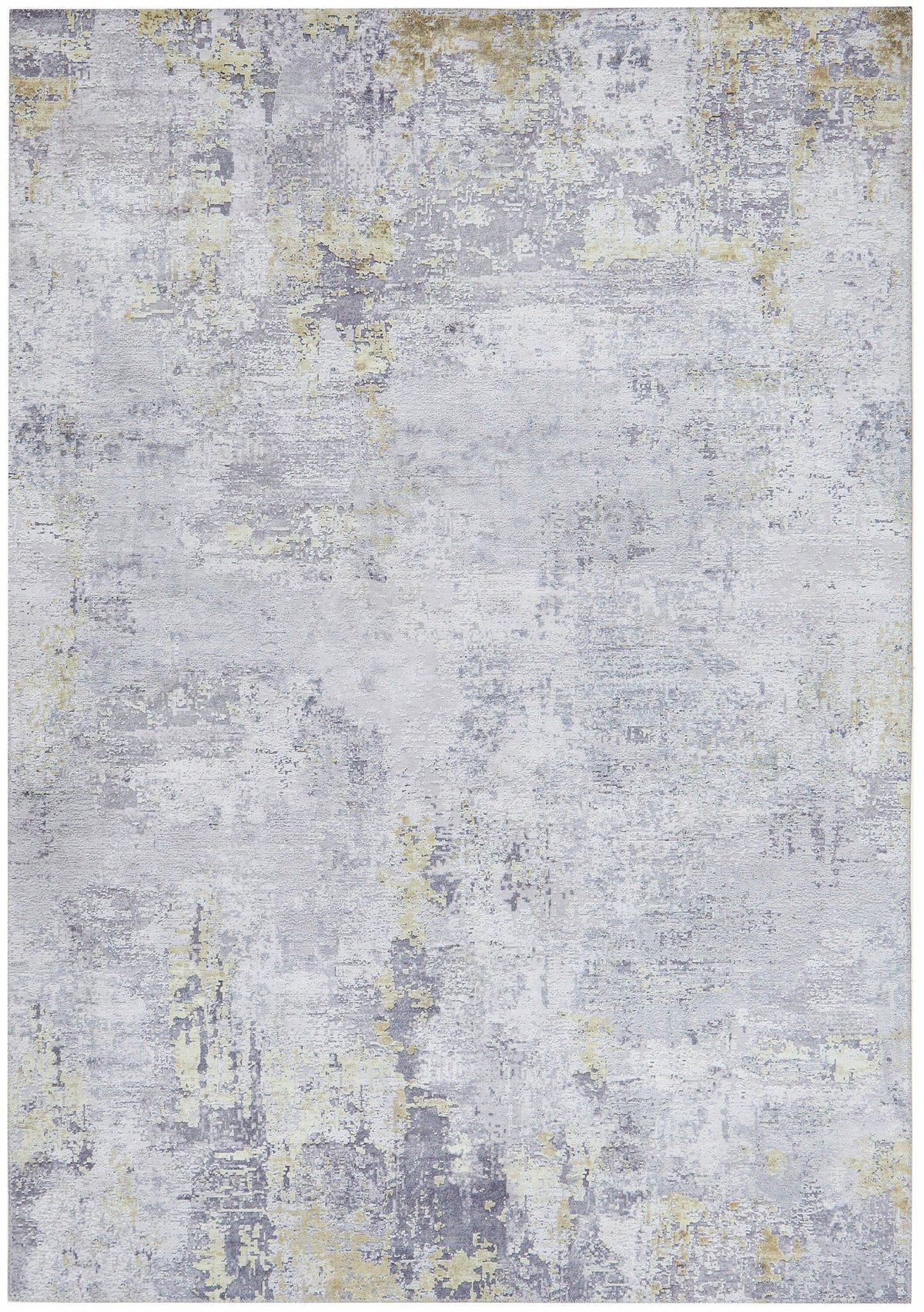 Rug Culture Illusions Extra Large Rug 320x230cm - Silver and Gold Power Loomed Polyester - ILU156GOLD320X230