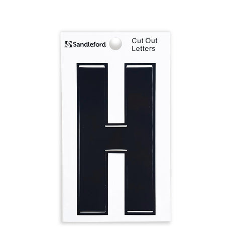 Sandleford 85mm Black Self Adhesive House Letter H - Durable Polycarbonate - SuperSaverAU - view 1