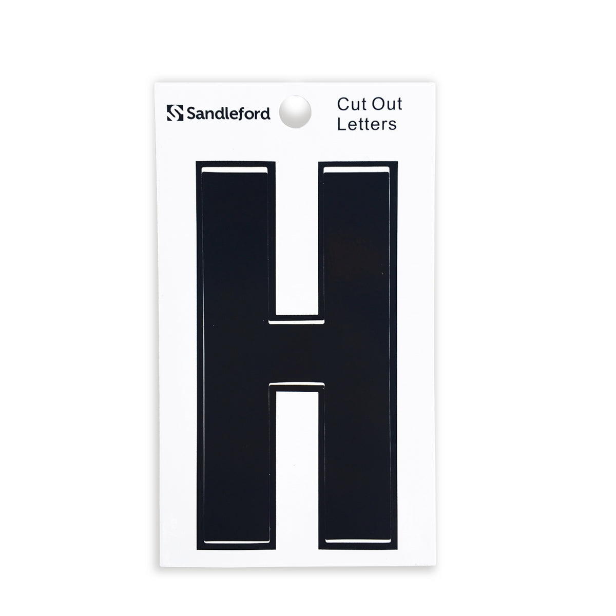 Sandleford 85mm Black Self Adhesive Cut Out House Letter H - Weather Resistant