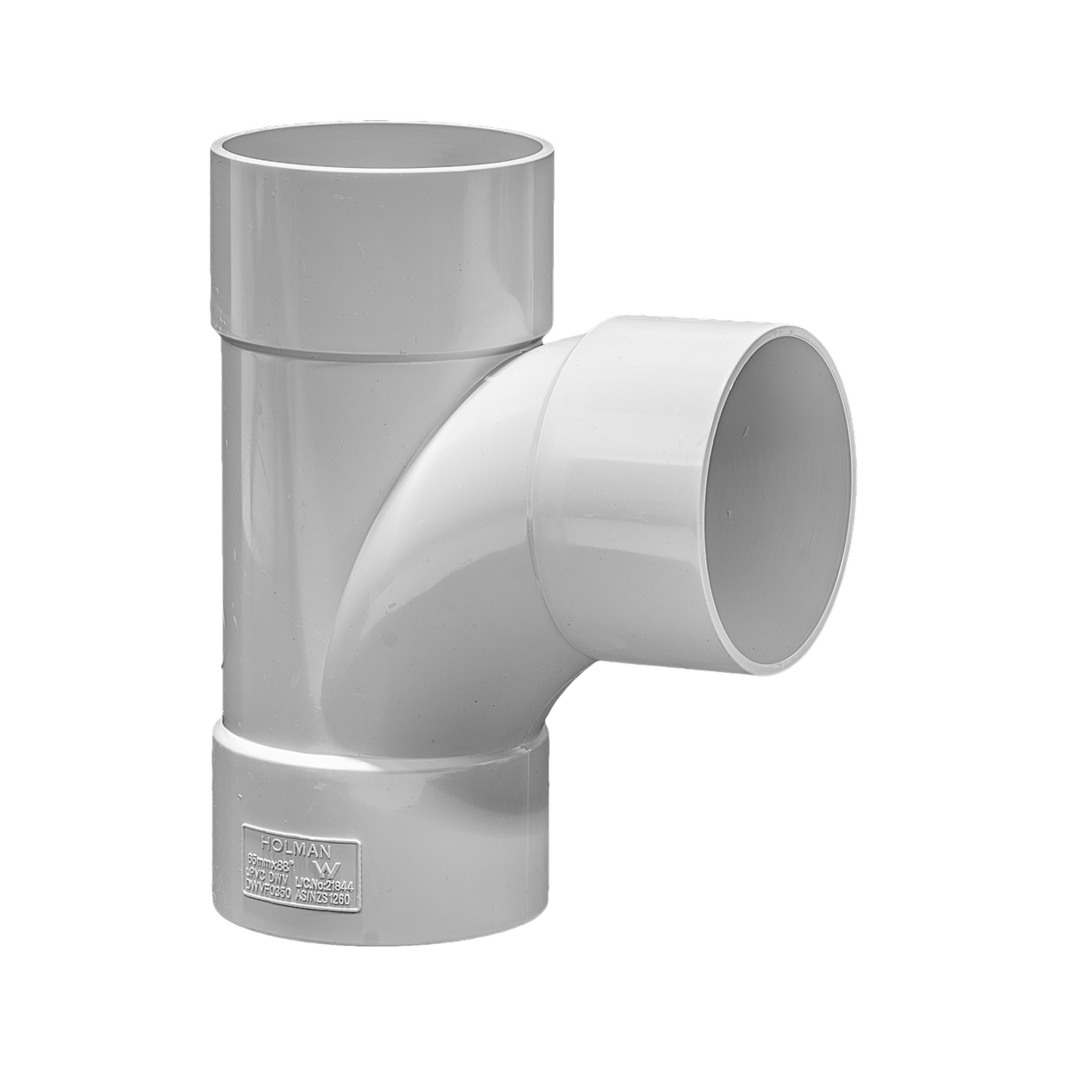 Holman 65mm 88° Female and Female PVC DWV Plain Junction, Underground Rated, Grey
