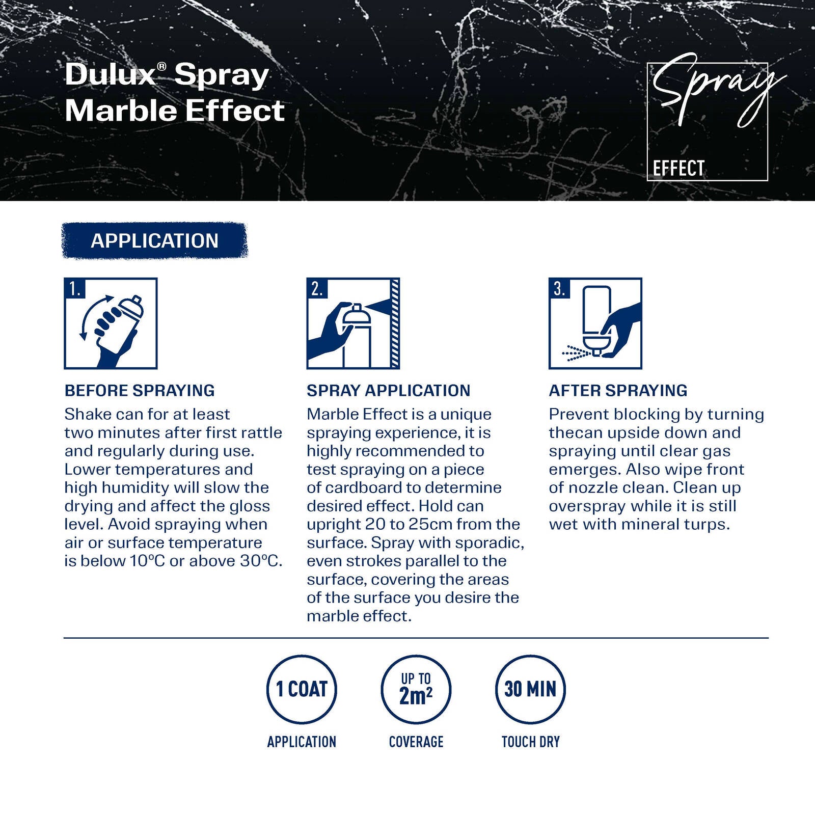 Dulux 300g Marble White Effects Spray Paint, Decorative Marble Finish for Metal, Wood & Plastic