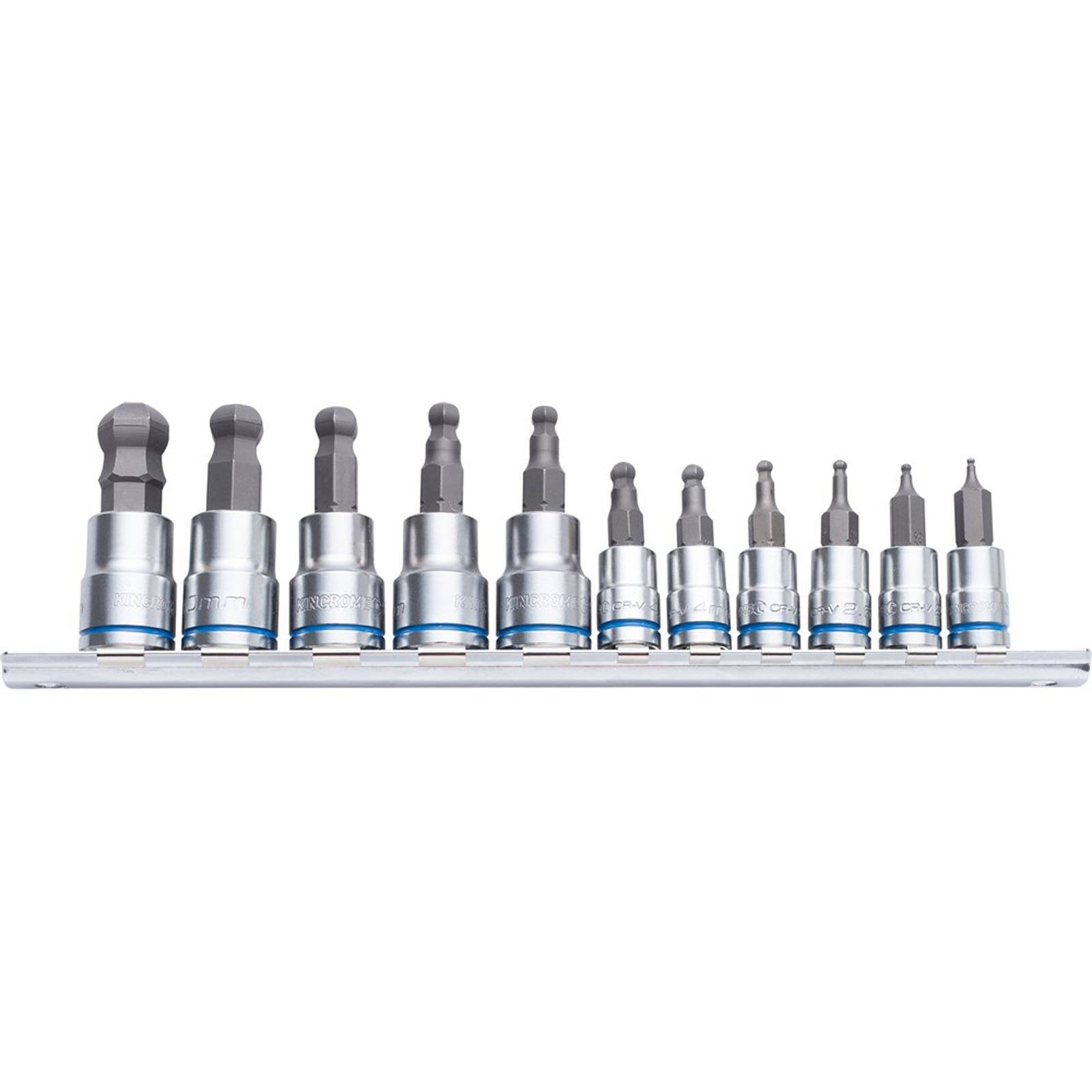 Kincrome 11 Piece 1/4" & 3/8" Drive Metric Ball-End Hex Socket Set