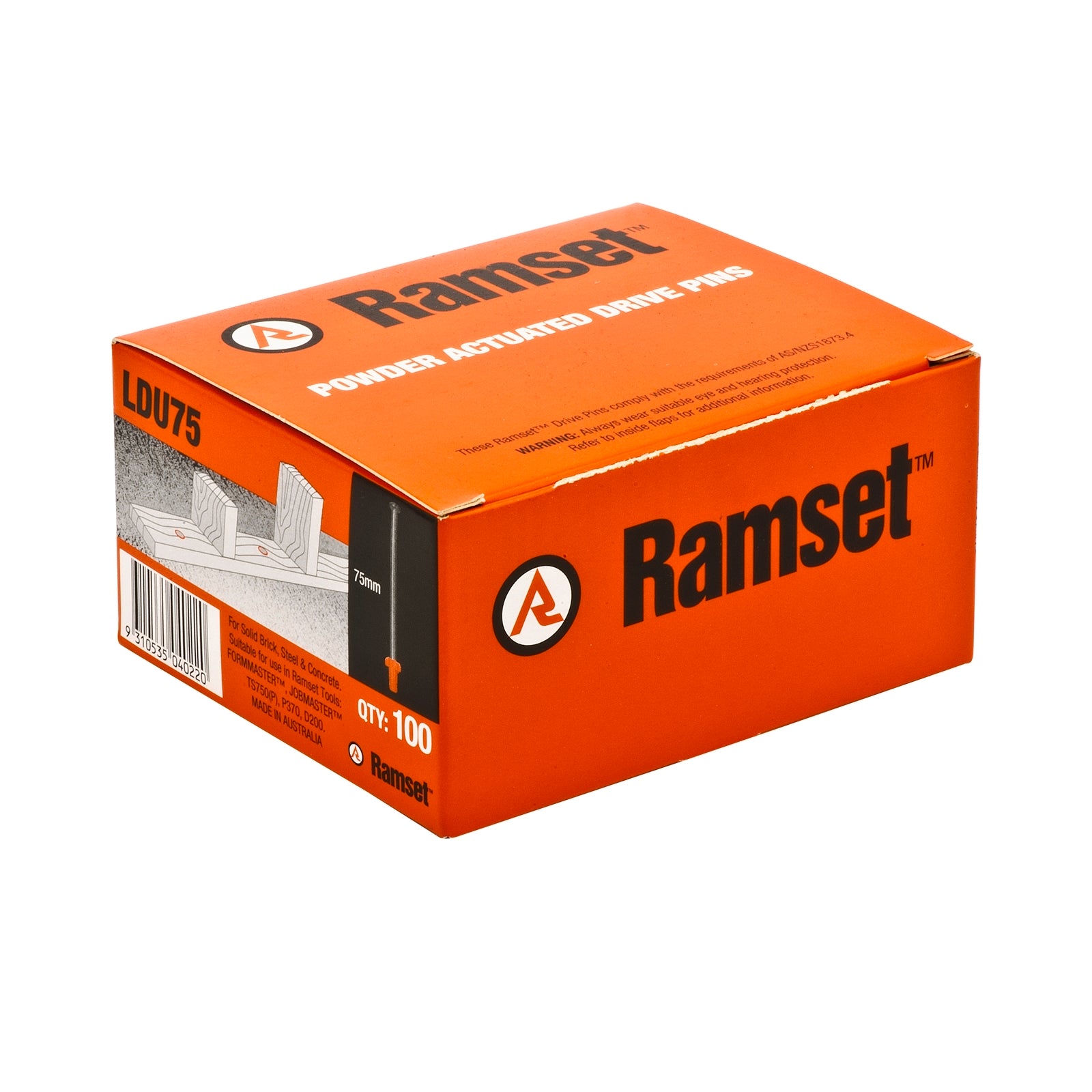 Ramset 3.7 x 75mm Powder Actuated Tool Drive Pins - 100 Pack