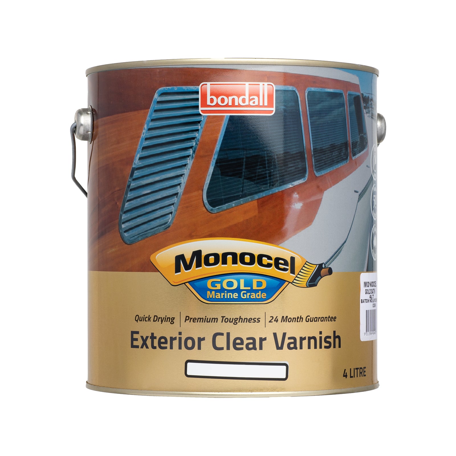 Bondall 4L Monocel Gold Marine Clear Timber Varnish Polyurethane Satin