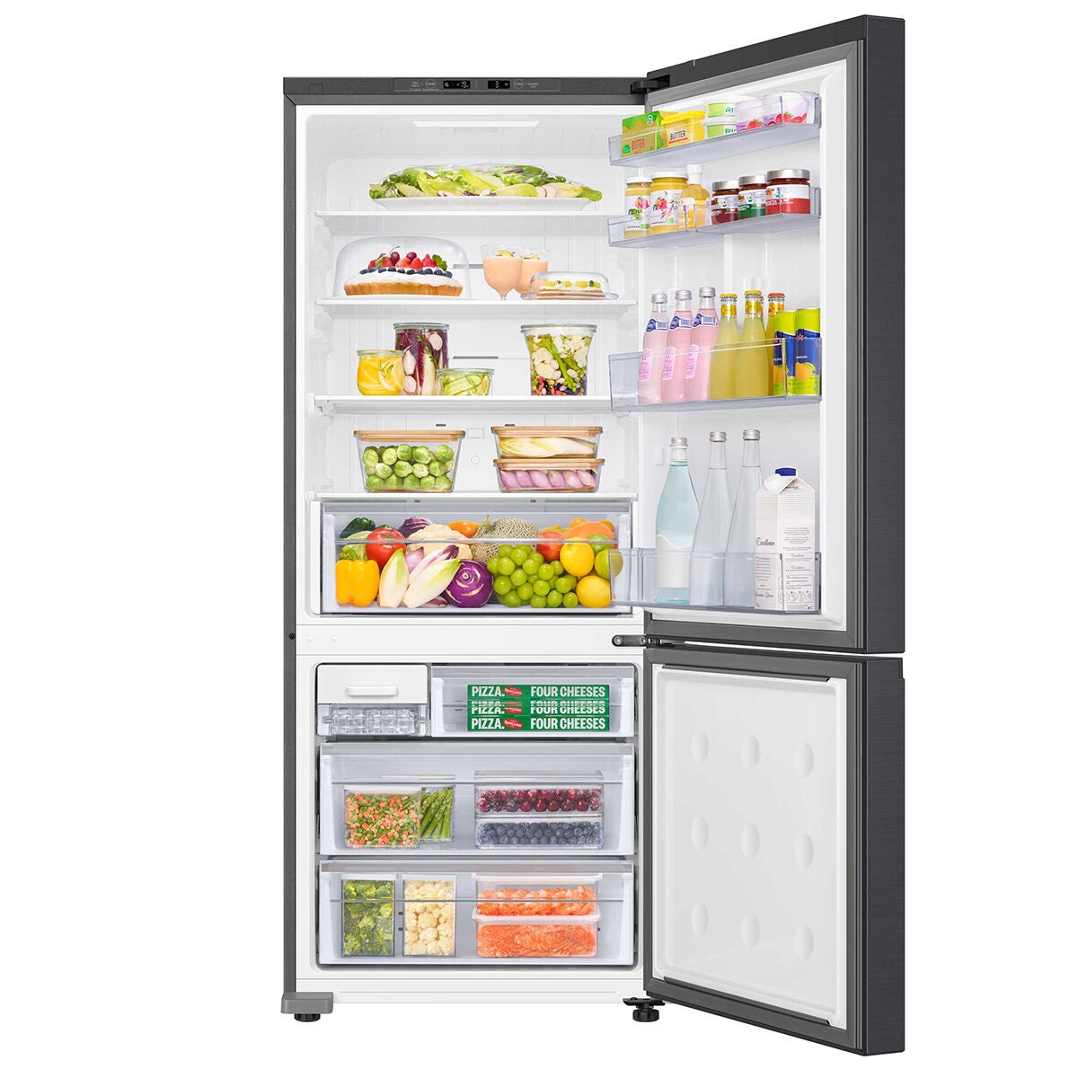 Samsung 427L Bottom Mount Fridge - Matte Black, SmartThings App, All-Around Cooling - SRL4200B