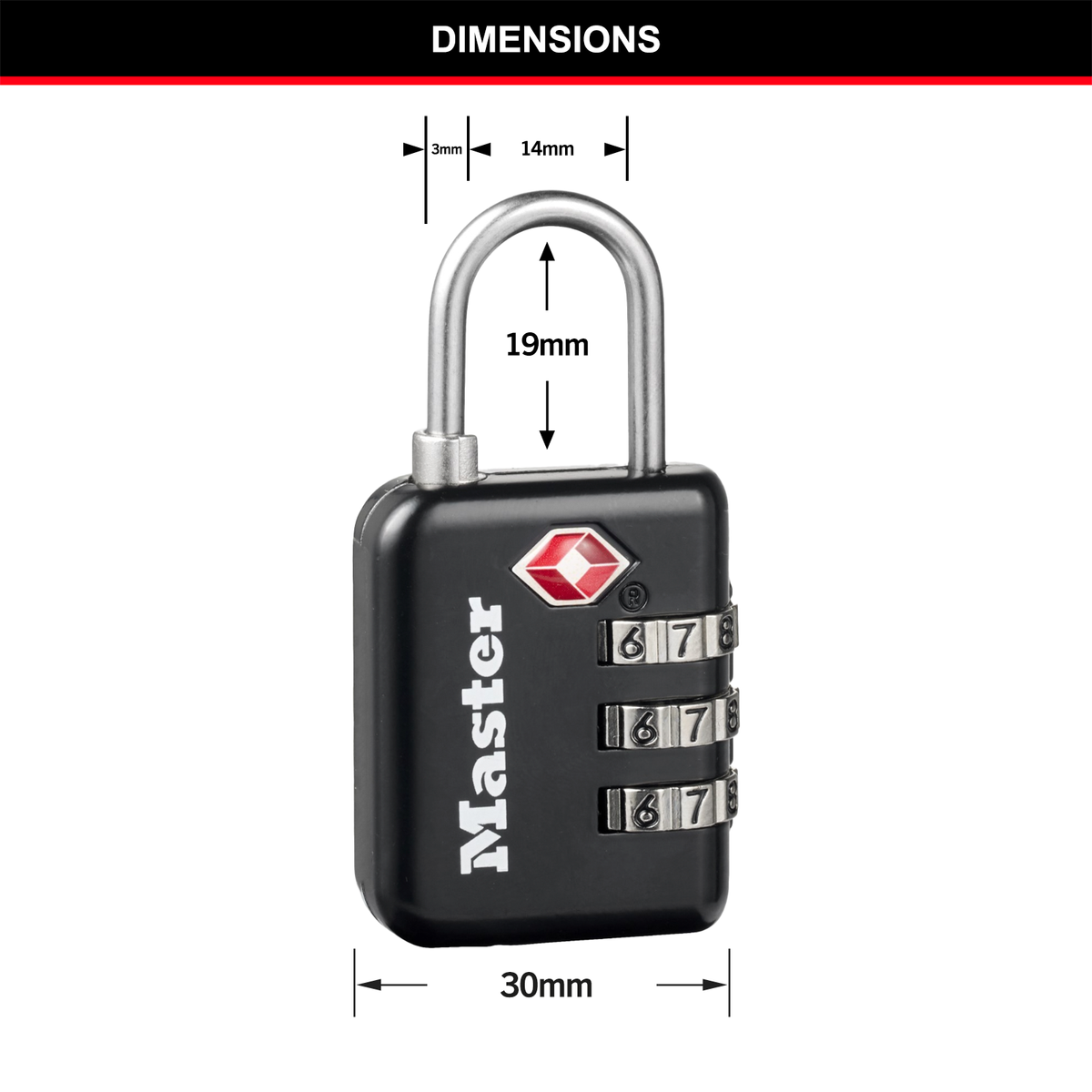 Master Lock Luggage Padlock - 30mm - Metal - TSA-Accepted - SuperSaverAU - view 4