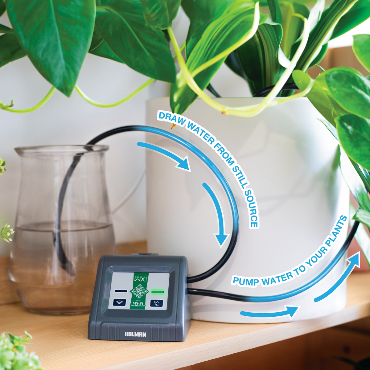 Holman Wi Fi Plantsitter Indoor Timer Kit - 10 Plant Watering System - 216mm x 100mm x 146mm - SuperSaverAU - view 2