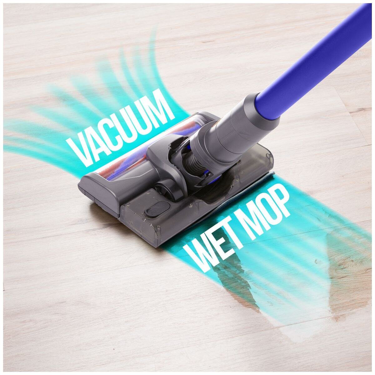 MyGenie H20 Pro cordless stick vacuum and wet mop - 2-in-1 cleaning, cyclonic filtration, blue - 10003142