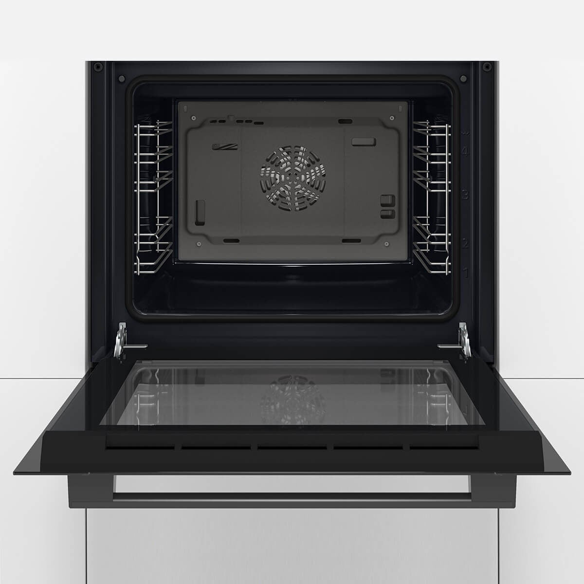 Bosch Series 2 60cm Built-In Oven - 66L, Plug and Play 10A, 3D HotAir, EcoClean Direct, Black - HBF134EB1A