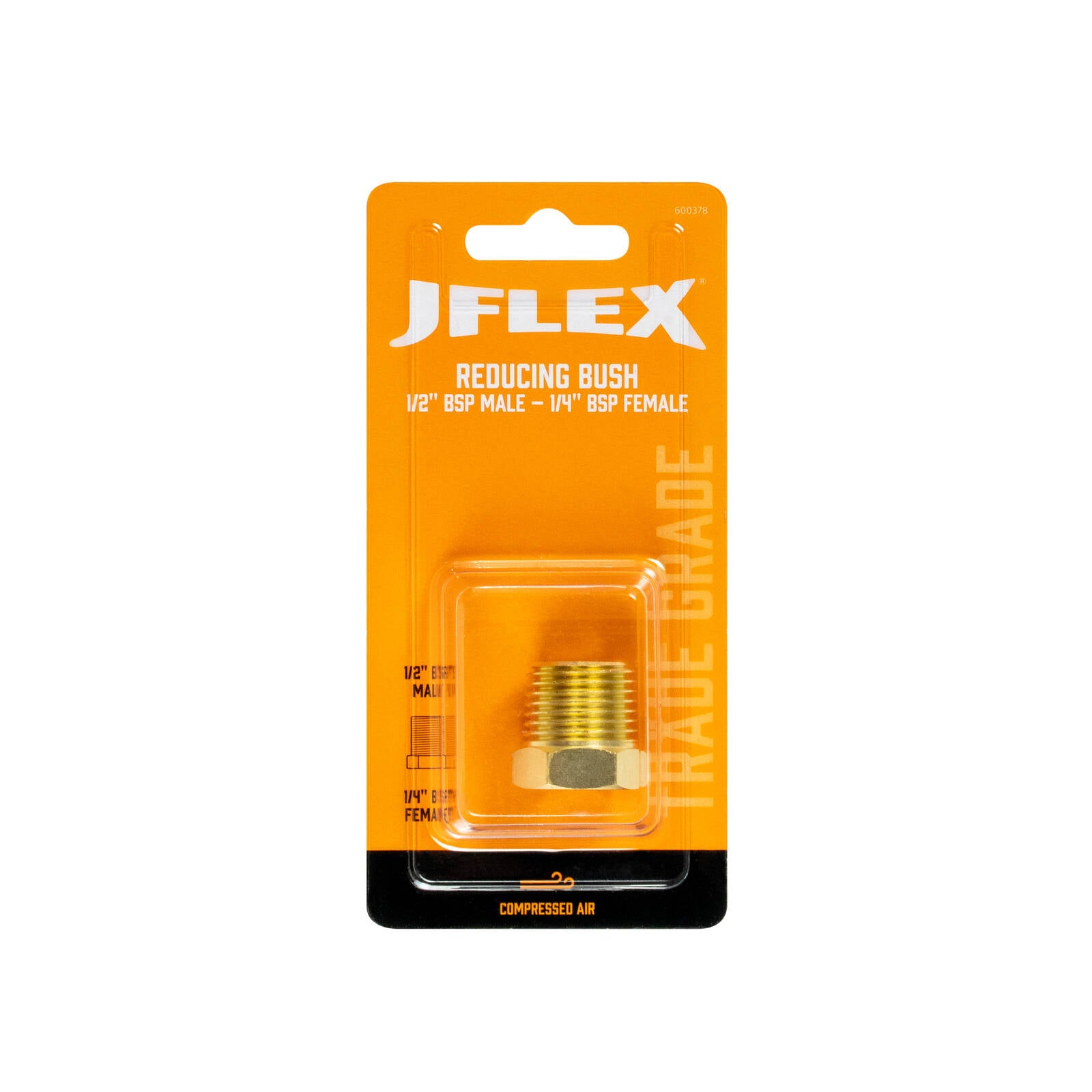 JFLEX 1/2" BSP Male x 1/4" BSP Female Brass Reducing Bush