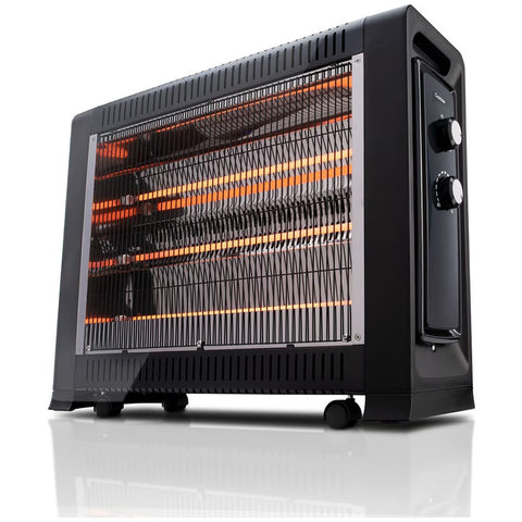 Goldair 2400W Radiant Heater - Black, Instant Heat, Adjustable Thermostat, 3 Heat Settings - GIR370