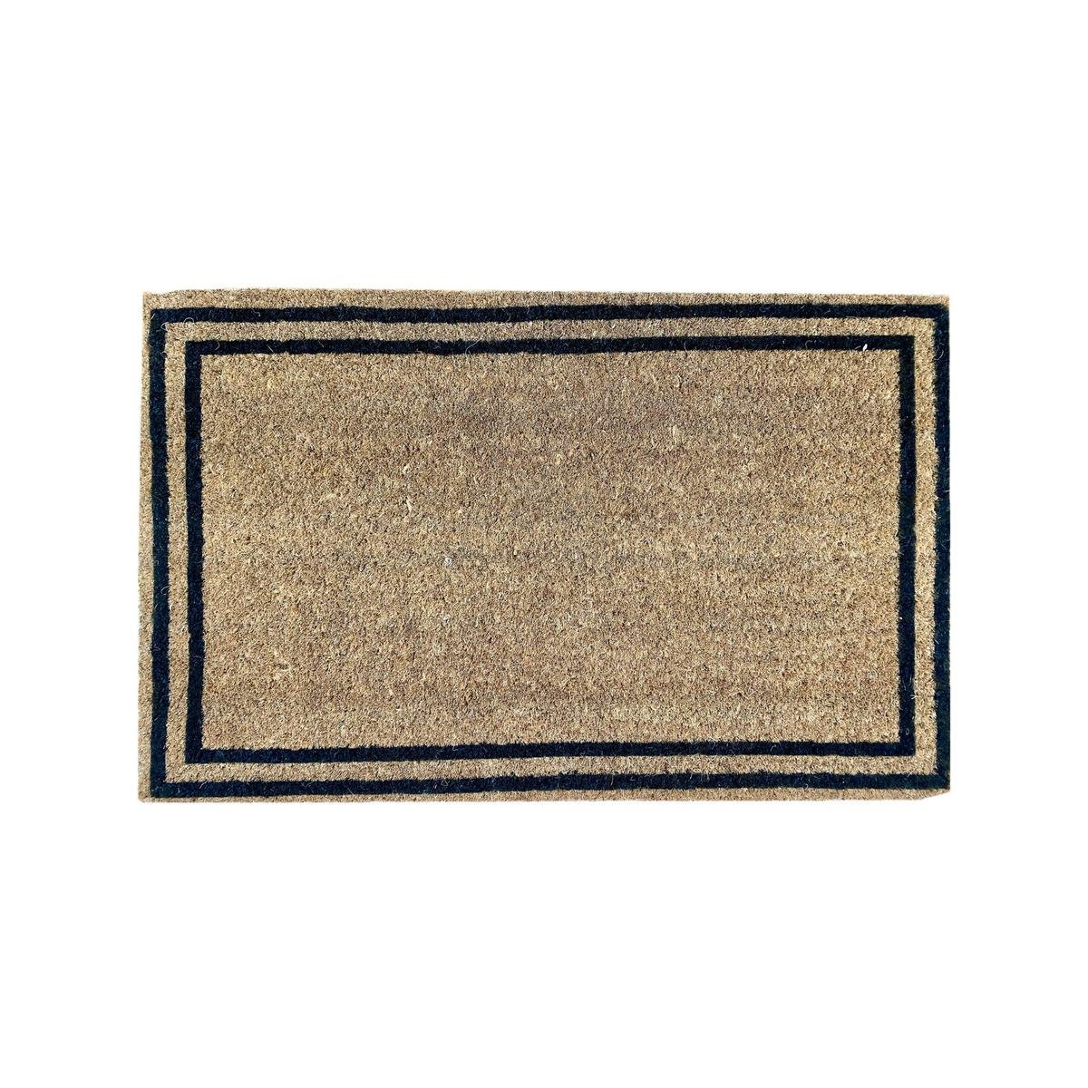 Bayliss Balmain Border Coir Outdoor Door Mat 50 x 80cm Black