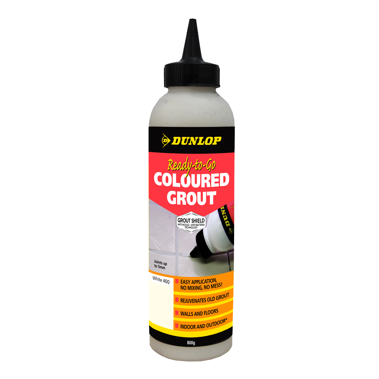 Dunlop Trade 800g White Ready-To-Go Coloured Grout Mould Resistant