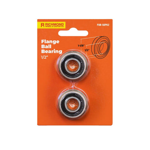Richmond 1-1/8" x 1/2" Unground Flanged Ball Bearing - 2 Pack