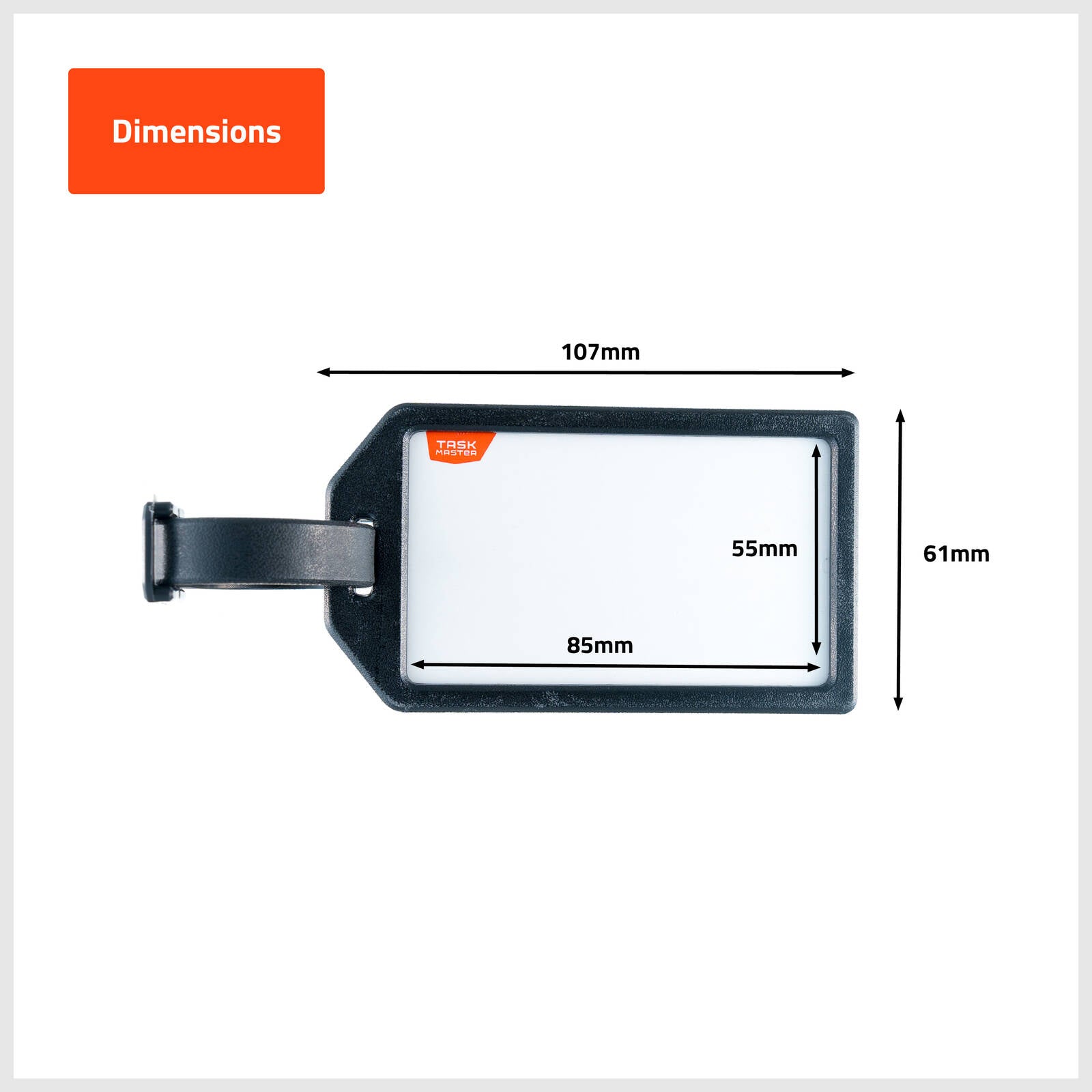 Taskmaster 61 x 107mm Black Executive ID Tags, 2 Pack