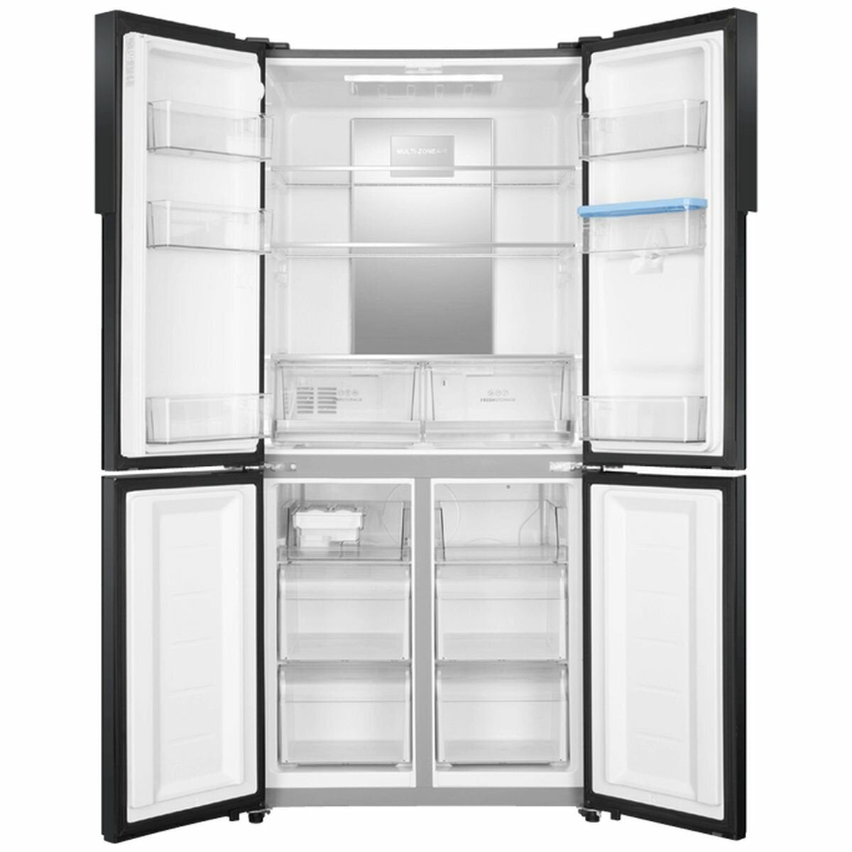 Haier 463L Quad Door Frost Free Fridge - Black - Non-Plumbed Water Dispenser - HRF516YHC