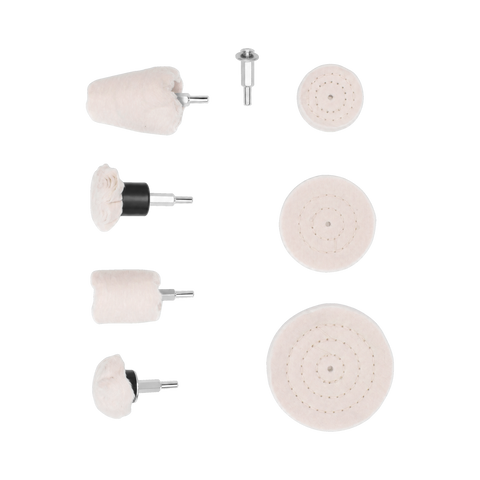 Craftright 8 Piece Drill Polishing Kit, Cotton, 225mm Surface Polishing Set