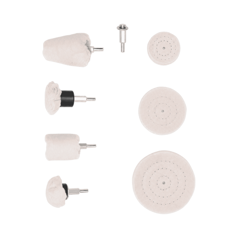 Craftright 8 Piece Drill Polishing Kit, Cotton, 225mm Surface Polishing Set