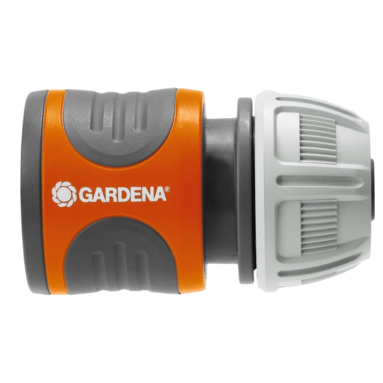 GARDENA 13mm Hose Connector with Soft Grip - Grey/Orange Plastic Outdoor Fitting