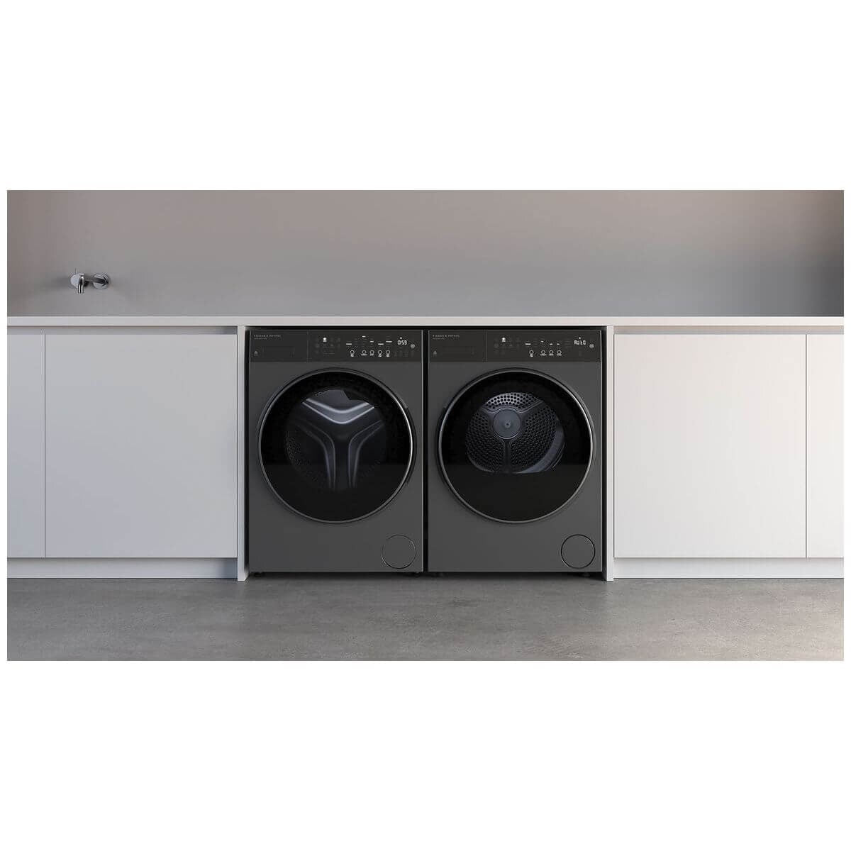 Fisher & Paykel Series 5 9kg Front Load Washer & 8kg Heat Pump Dryer - Graphite - WH9060PG5DH8060PG5
