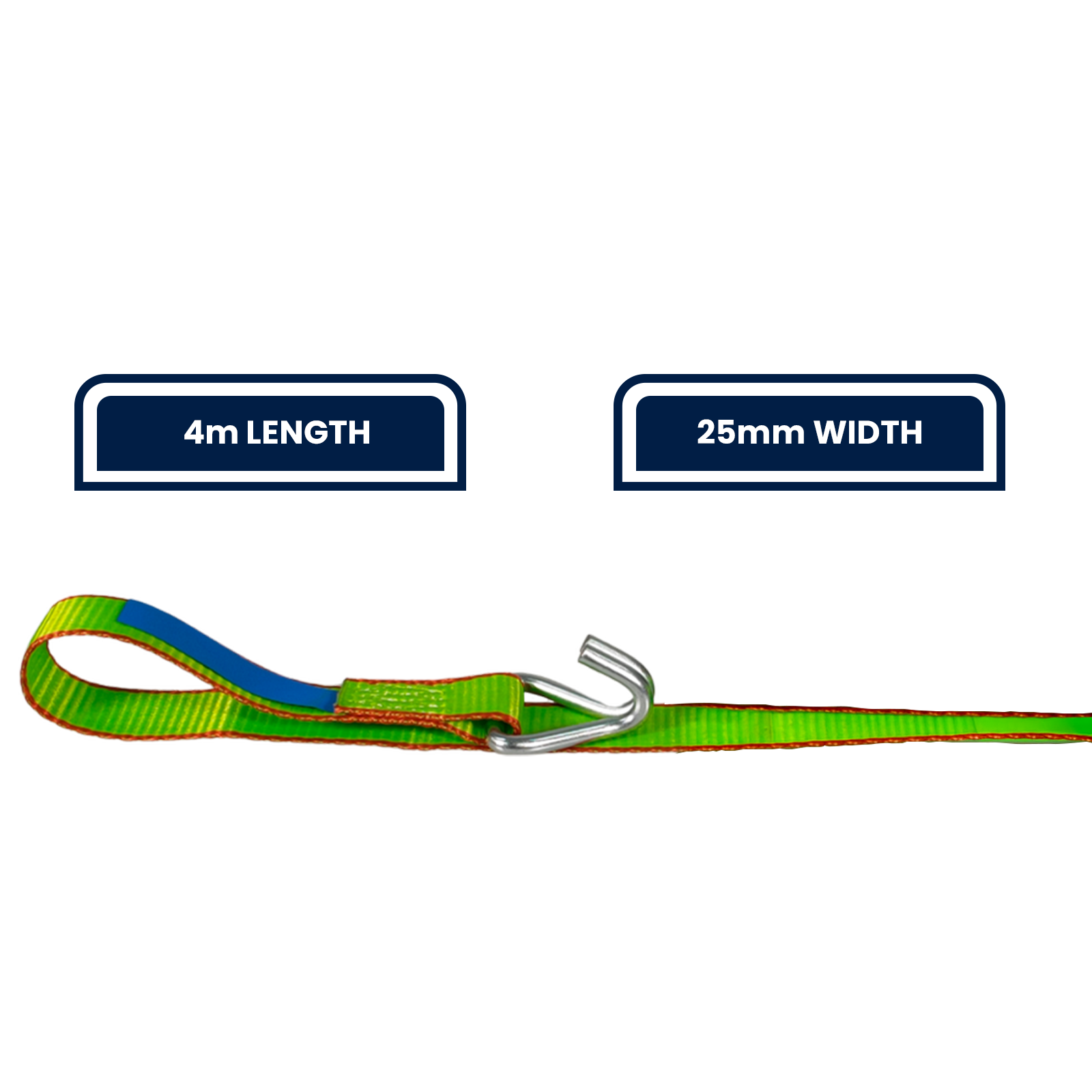 Grunt Ezi-Load 25mm x 4m Ratchet Tie-Down Straps 2 Pack 450kg