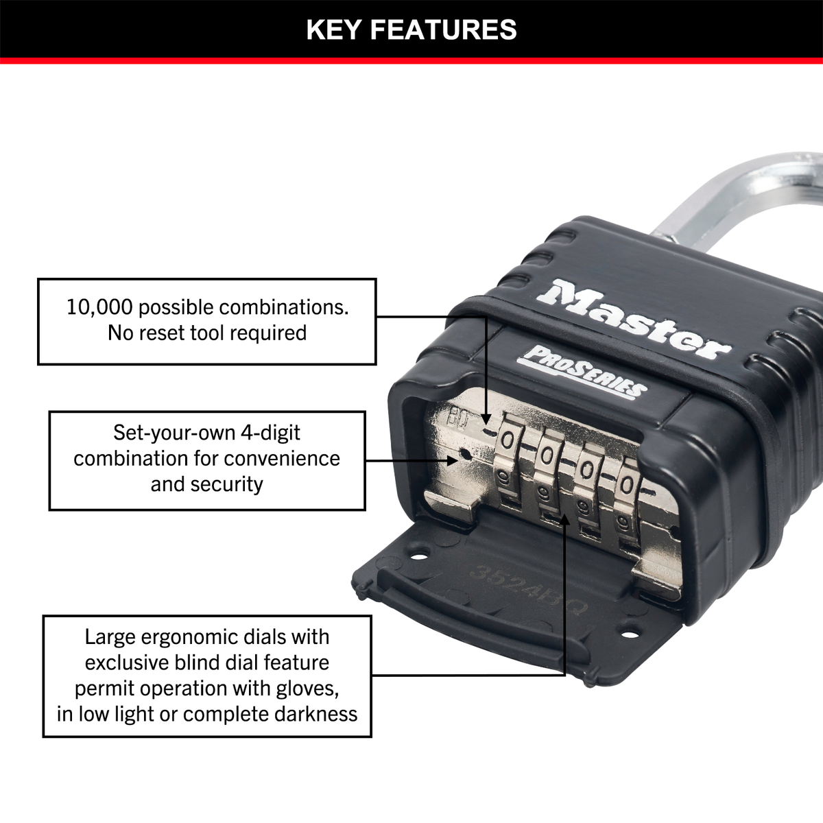 Master Lock 57mm Zinc Covered Combination Padlock Resettable