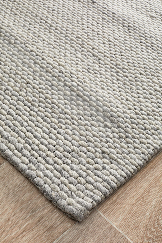 Rug Culture Studio Large Rug 280x190cm - Grey Felted Wool, Hand Woven Flatweave - STUD320GRY280X190