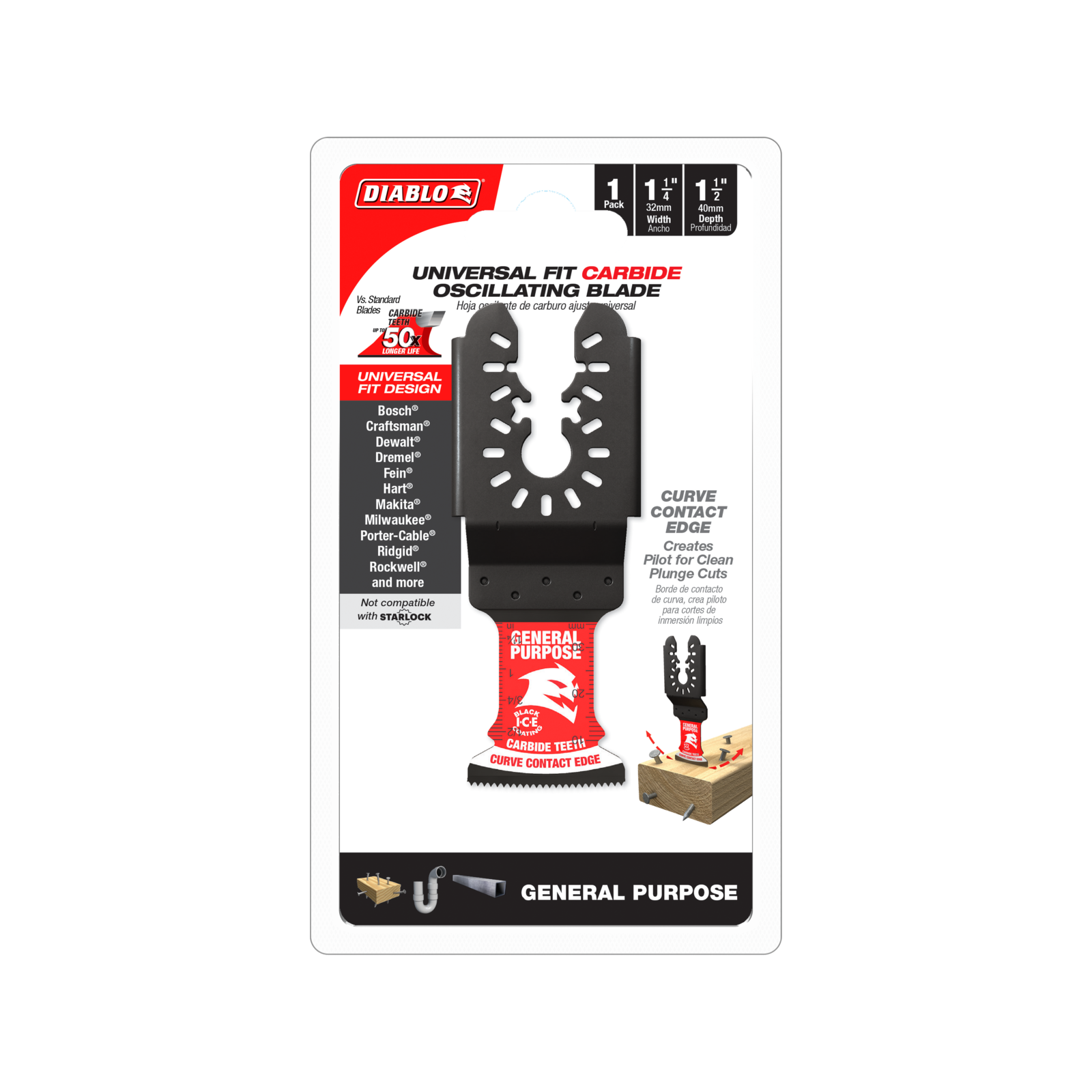 Diablo 32mm Universal Carbide Multi-Tool Blade - General Purpose