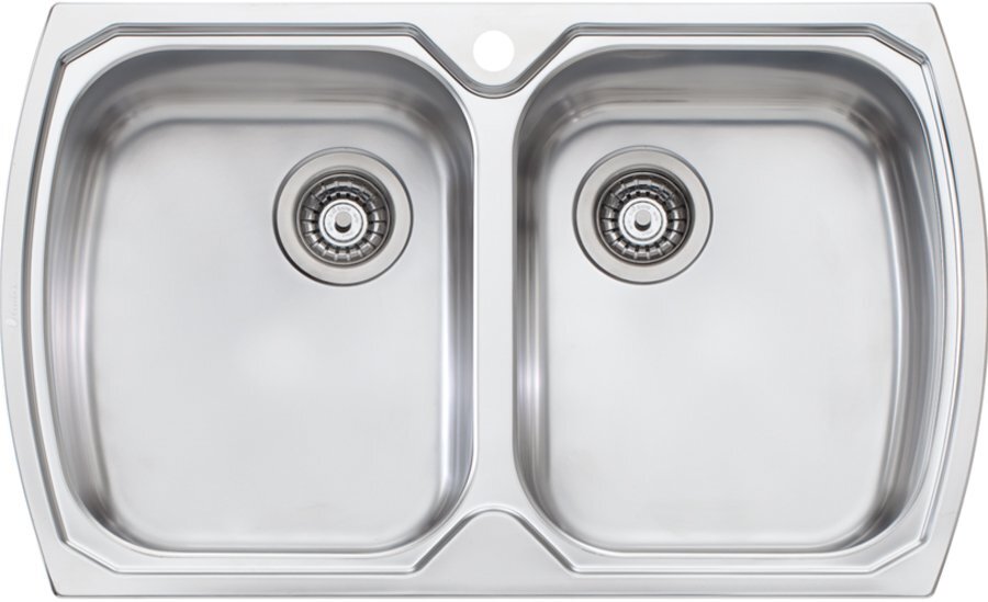 Oliveri Monet Double Bowl Topmount Sink - No Drainer - Colander and Utility Tray Included - MO763