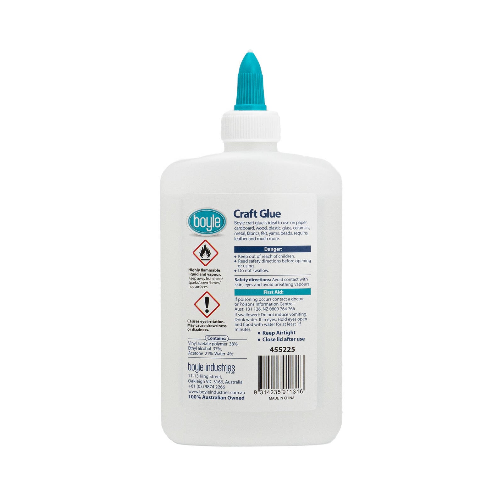 Boyle 225ml Adhesive Craft Glue Dries Clear