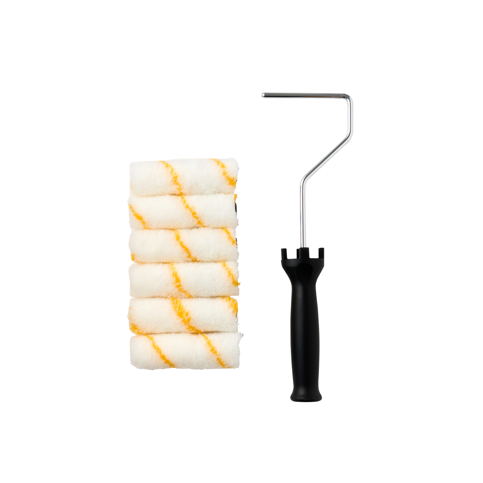 ProRenovator 100mm Black Polyester Mini Roller Set 11mm Nap 7 Pack