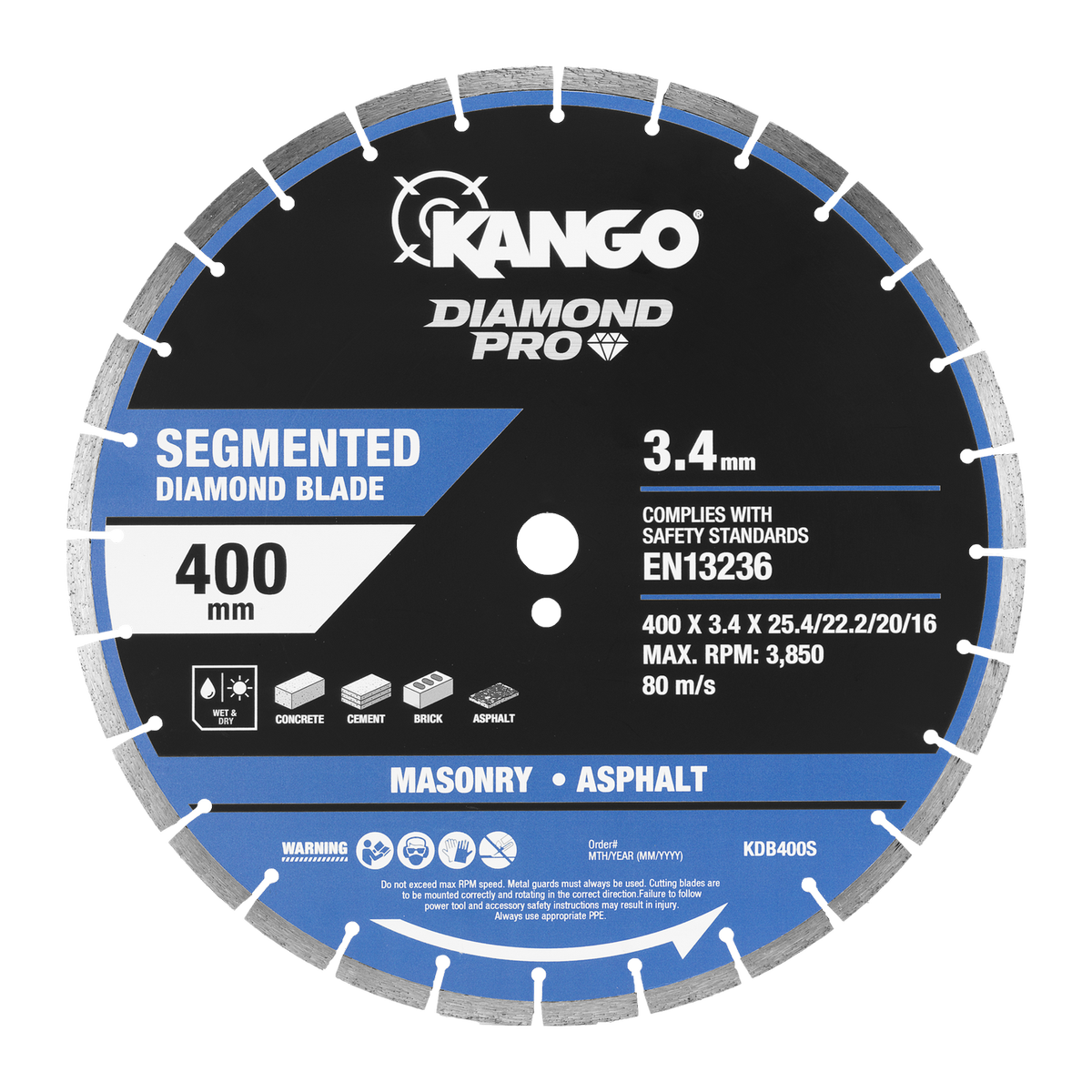 Kango 400mm Segmented Diamond Blade - Concrete, Brick, Asphalt Cutting - SuperSaverAU - view 3