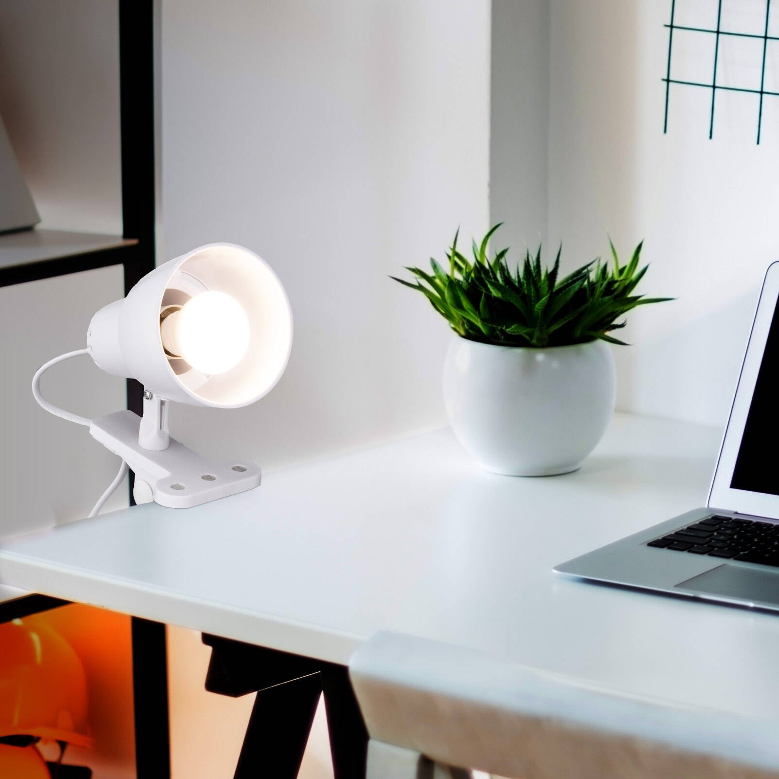 Verve Design Cassy White Adjustable Clip Lamp 15W Plastic ATL155WH