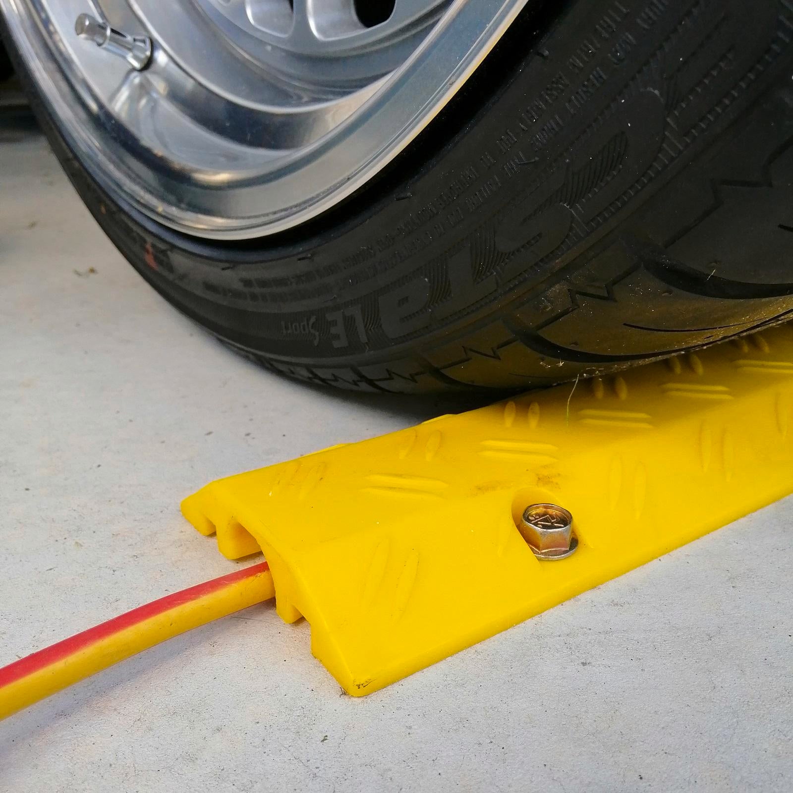 Stahl 100mm x 1m Heavy Duty PU Rubber Cable Cover Yellow Floor Protector