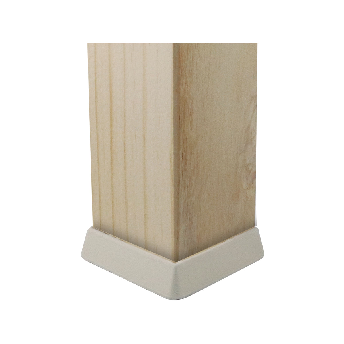 Surface Gard 40 x 40mm White Square Rubber Base Castor Cups - 4 Pack