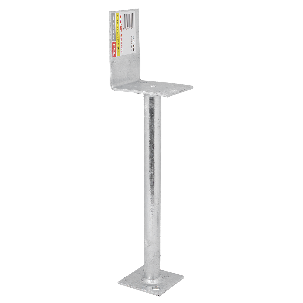 Pryda 300mm M10 Half Stirrup Post Anchor - Hot Dip Galvanised Steel - Durable - SuperSaverAU - view 1
