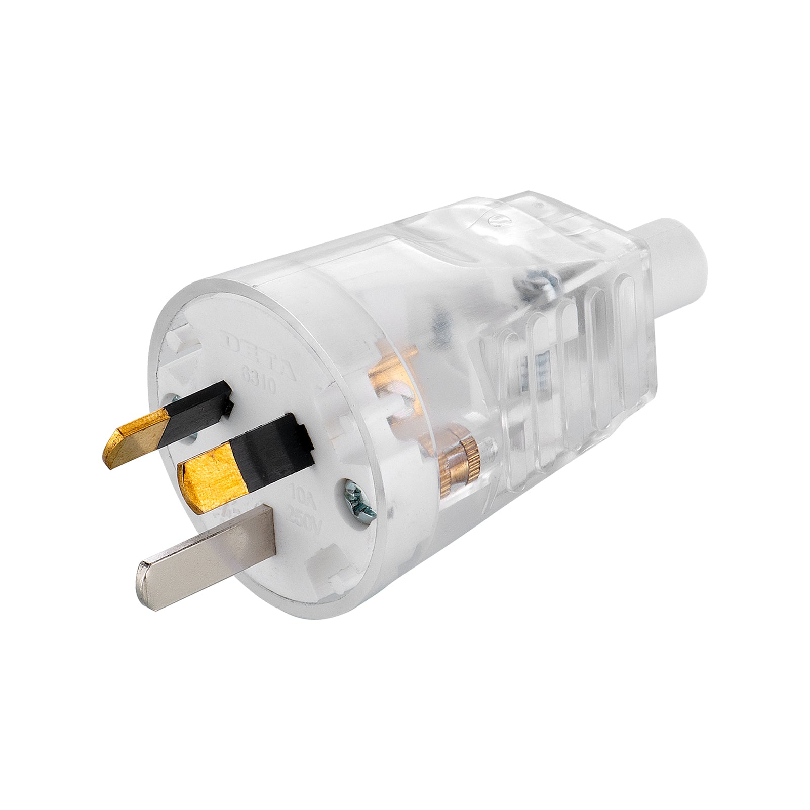 DETA 10A 250V Heavy Duty Rewireable Plug Top Rear Entry Clear