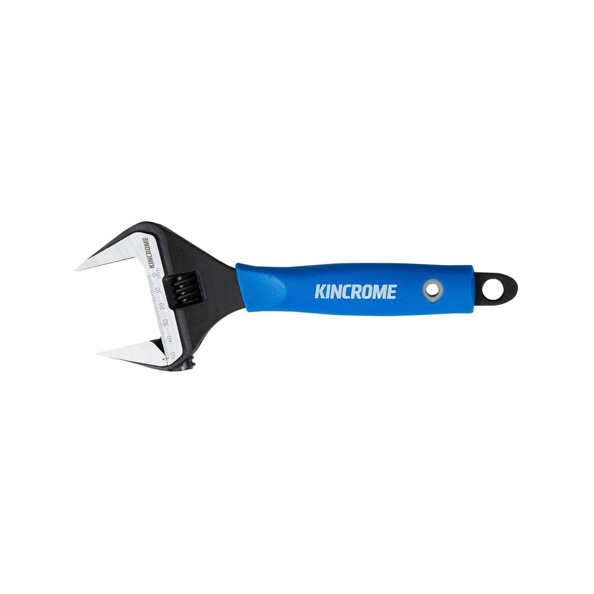 Kincrome 250mm Adjustable Wide Mouth Wrench - Chrome Vanadium Steel Slim Head