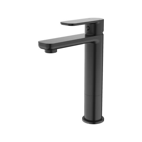 Caroma Luna Mid Basin Mixer Satin Black Lead Free Brass WELS 6 Star 4.5L/min