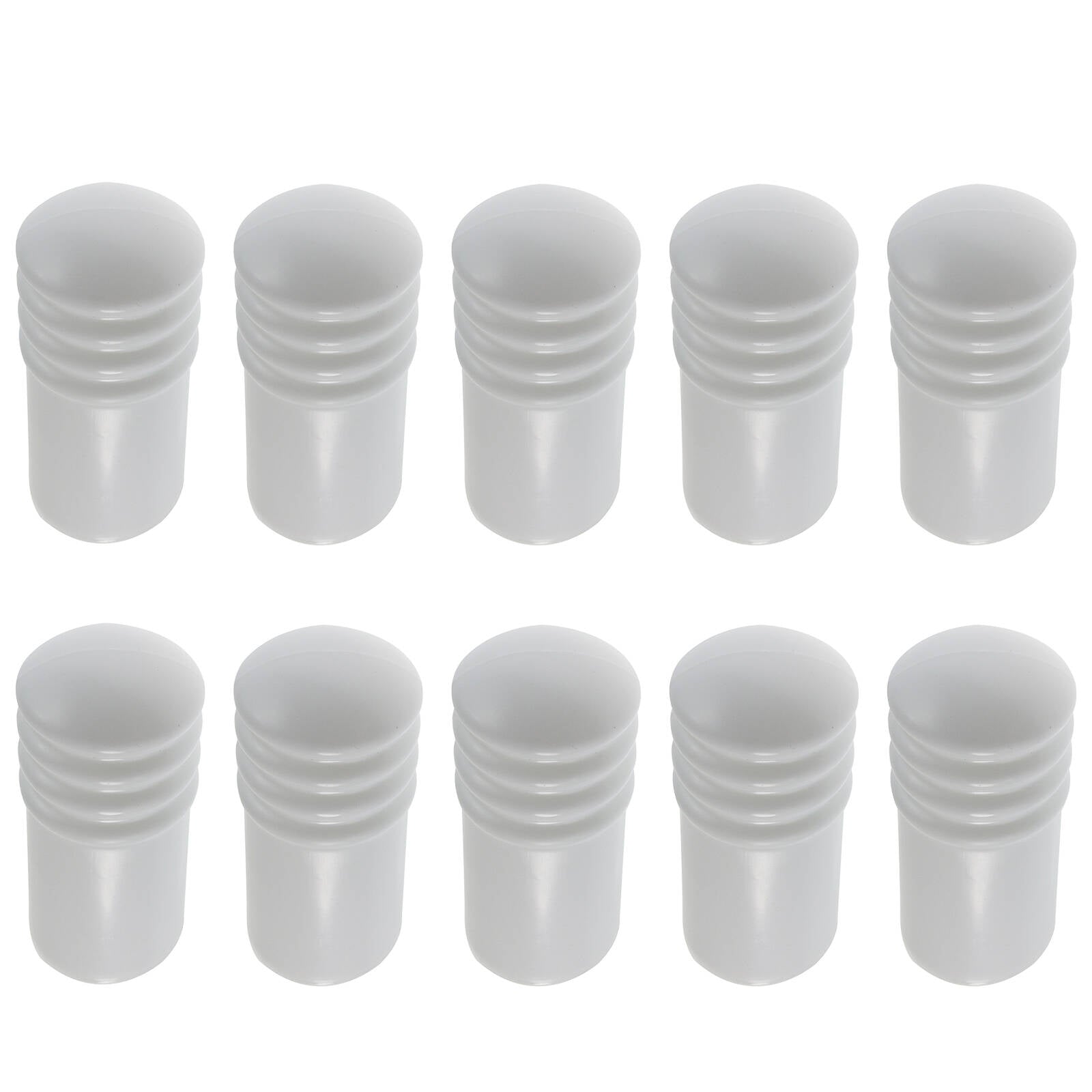 Adoored 75mm White Cushion Door Stop - Wall Mounted, 10 Pack