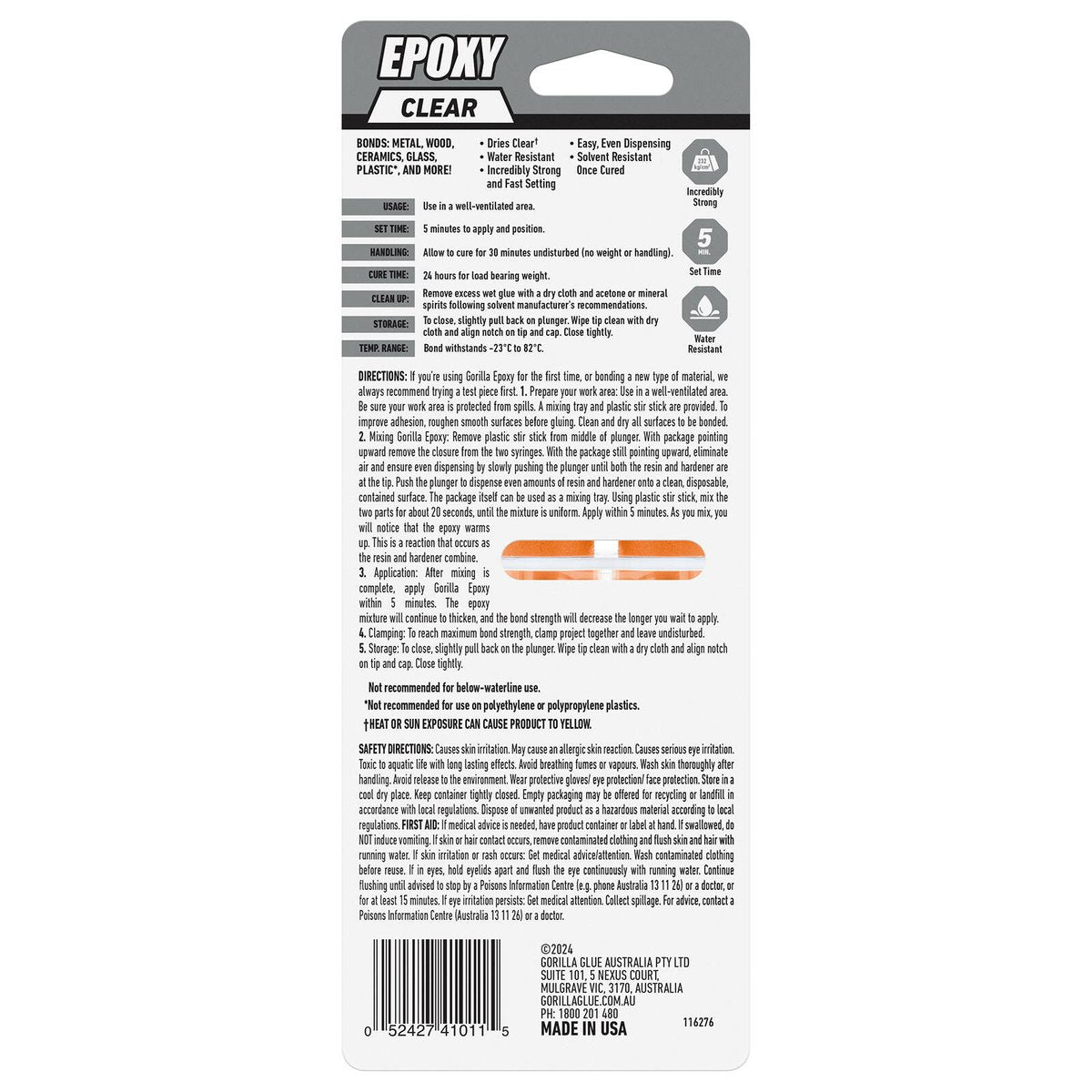 Gorilla Clear Two-Part Epoxy Glue 25ml