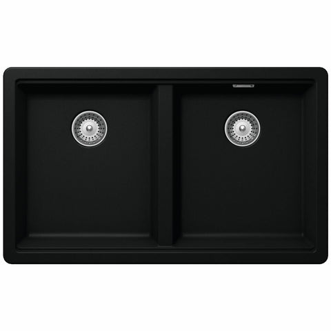 Abey Schock Greenwich Night large double bowl Cristadur granite sink - Black - GN-200NT