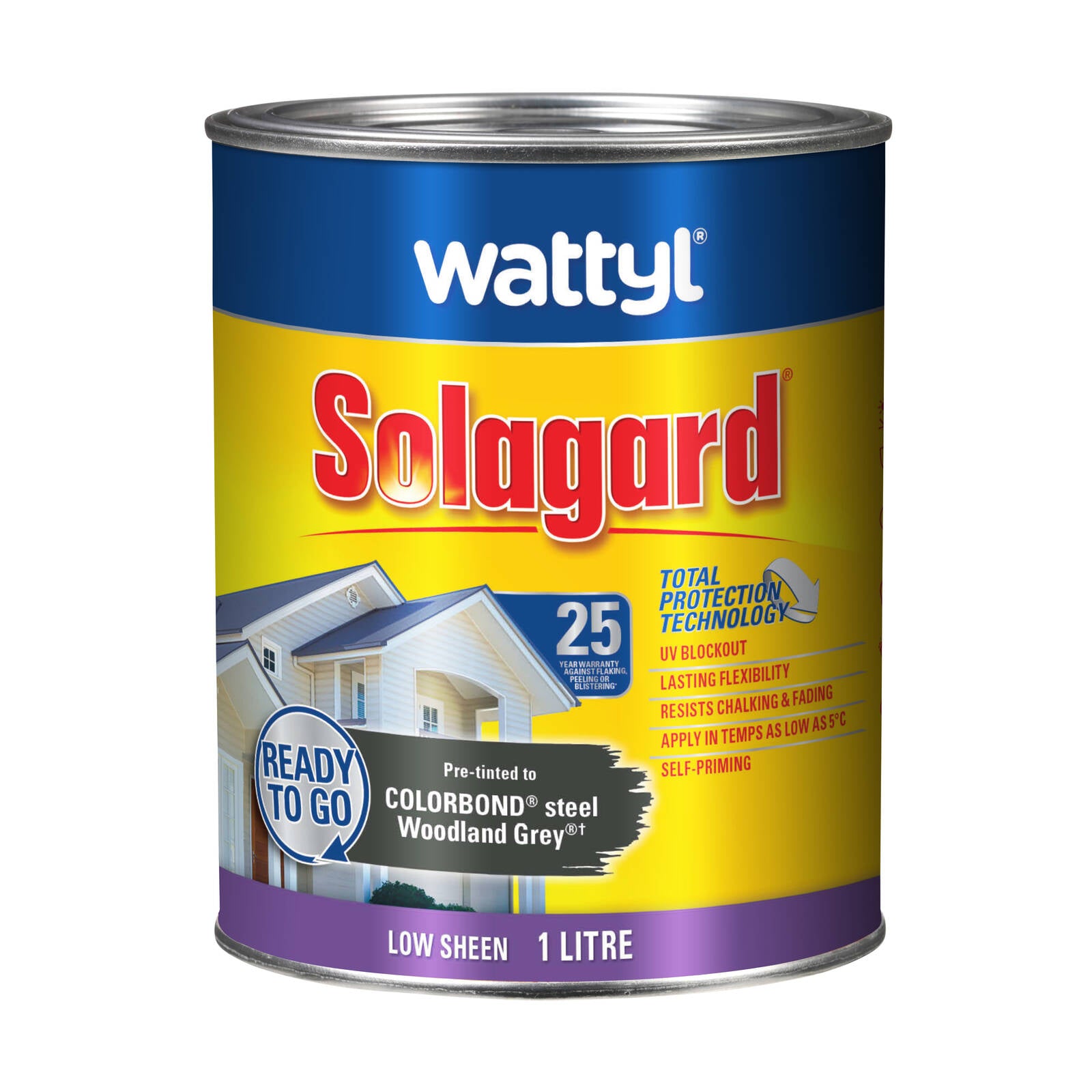 Wattyl Solagard 1L Woodland Grey Low Sheen Pre-Tinted Exterior Paint