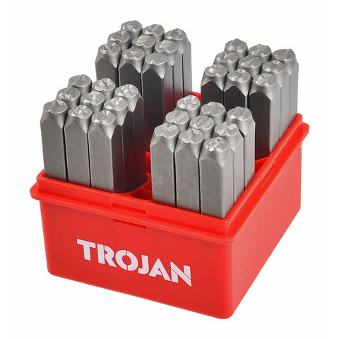 Trojan 36 Piece Letter & Number Stamp Set, Heat Treated A-Z & 0-9
