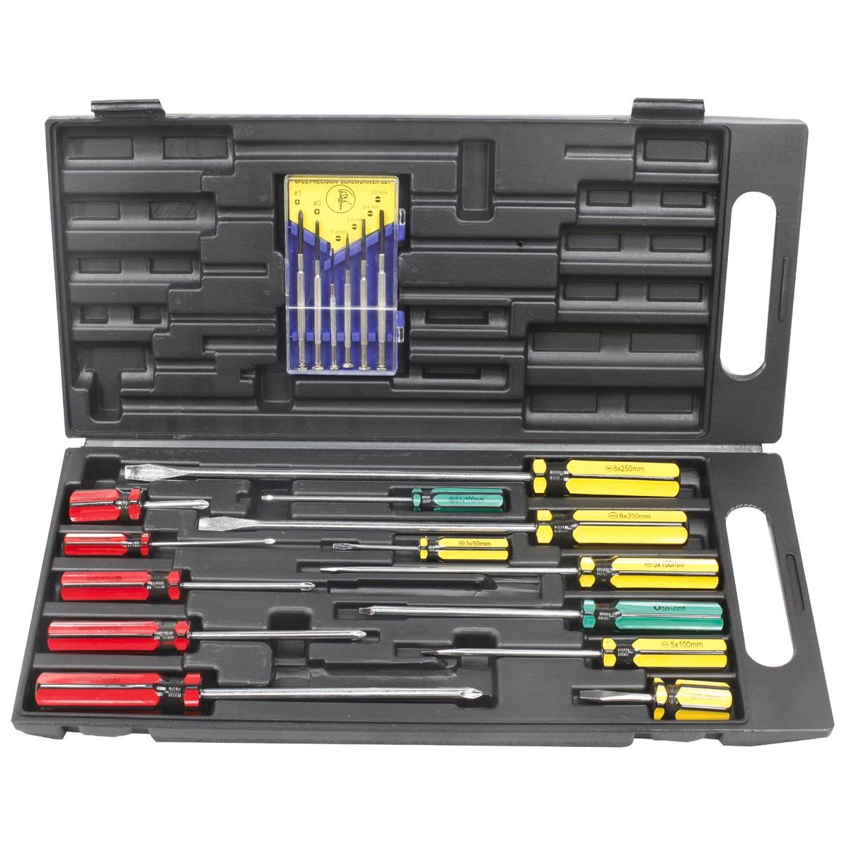 Craftright 19 Piece Screwdriver Set Steel Magnetic Tips with Case