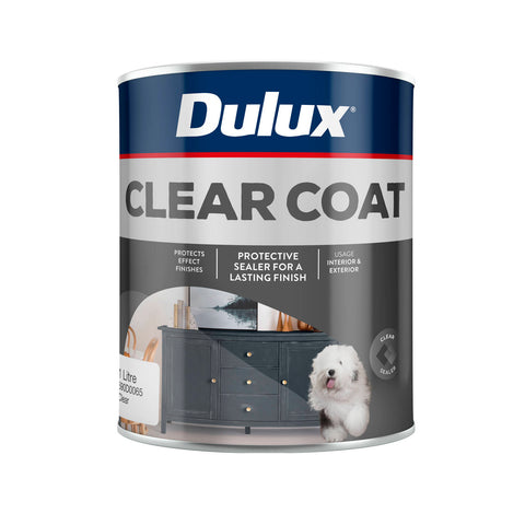 Dulux 1L Design Clear Top Coat Gloss Indoor Outdoor UV Resistant Waterproof