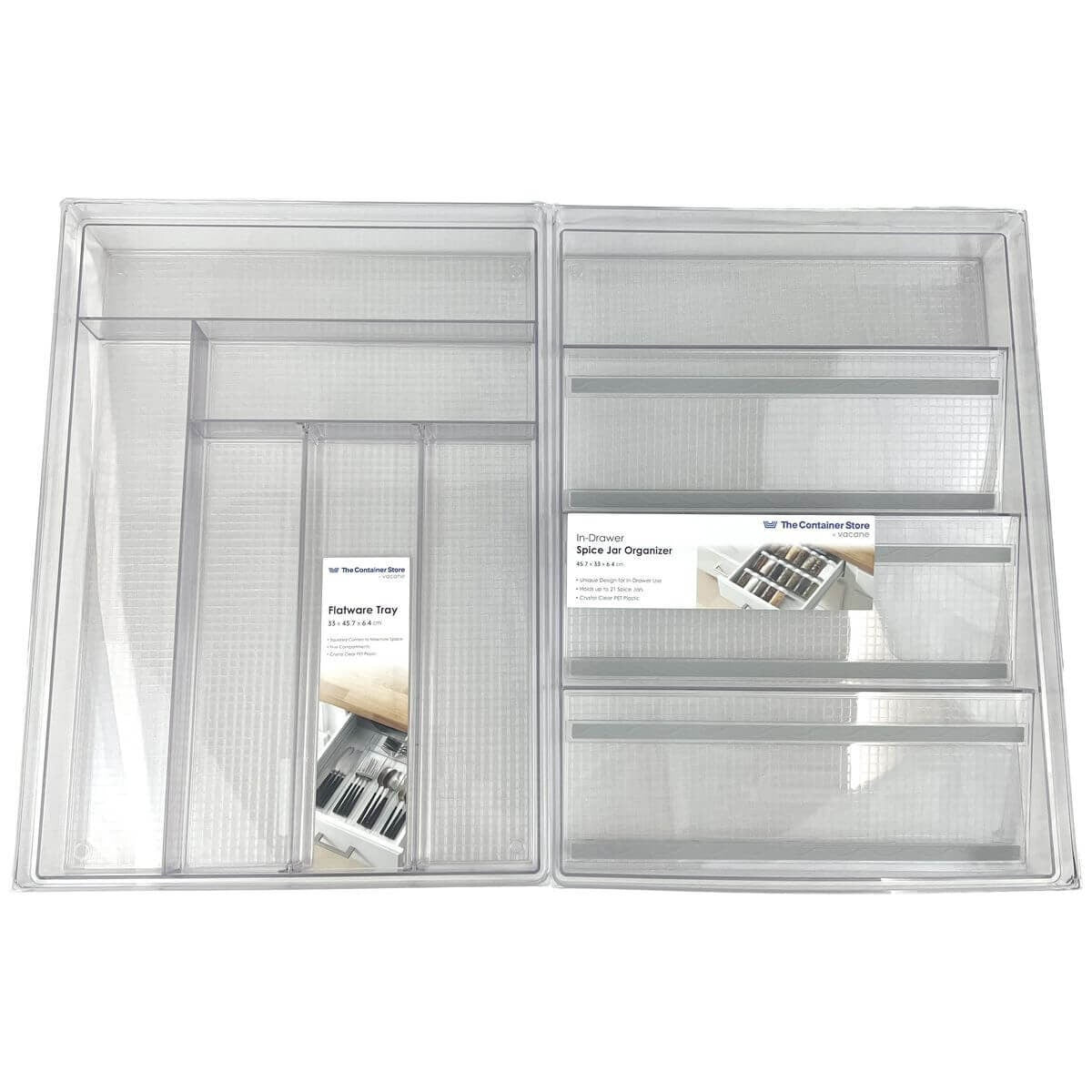 The Container Store 2 piece kitchen drawer pack 2 - Cutlery tray and spice jar organiser - VTCS-DRAW-P2