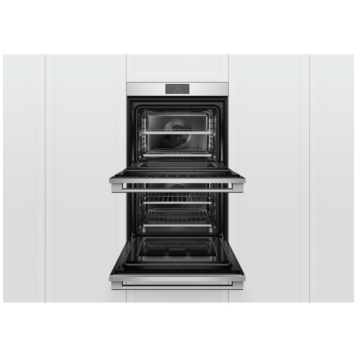 Fisher & Paykel Series 9 76cm Professional Pyrolytic Built-In Double Oven - 230L Stainless Steel - OB76DPPTX1